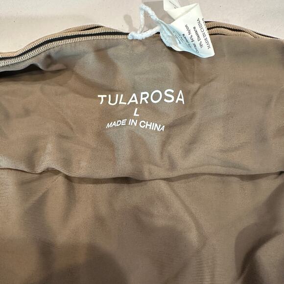 Tularosa Lexi High Waist Bikini Bottom Brown Black LARGE Ribbed Cheeky $88 - Picture 6 of 7